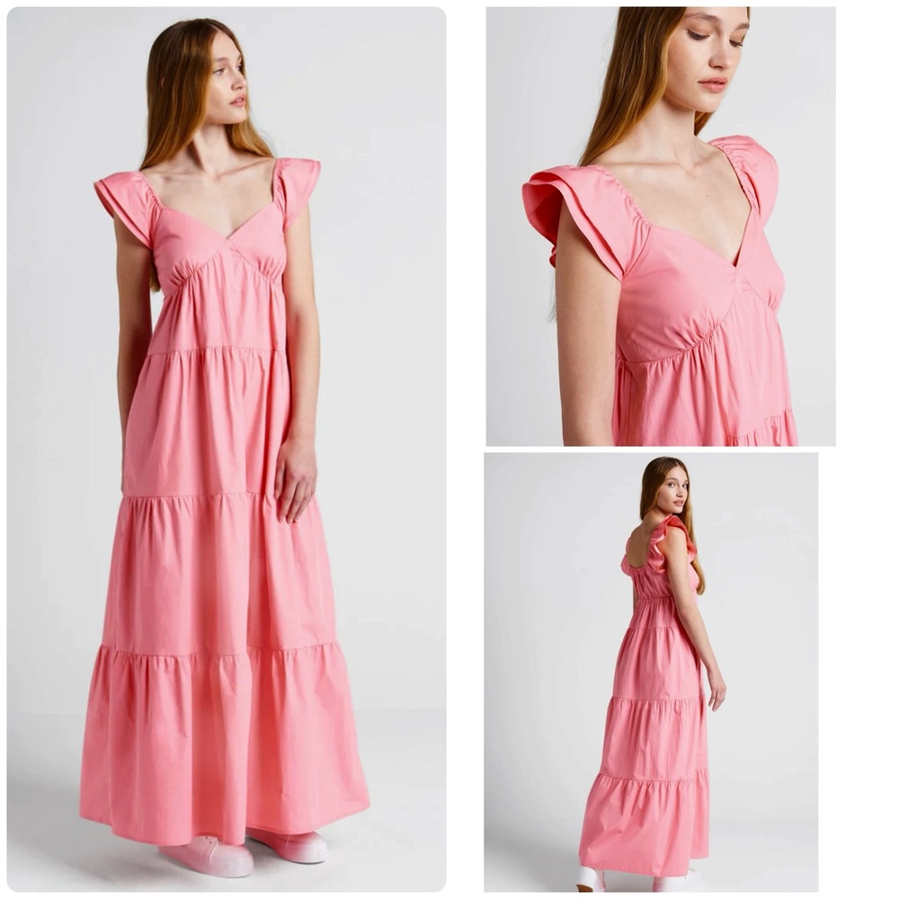 NWT ModCloth Notes Of Grace Ruffled Smocked Tiered Cotton Maxi Dress